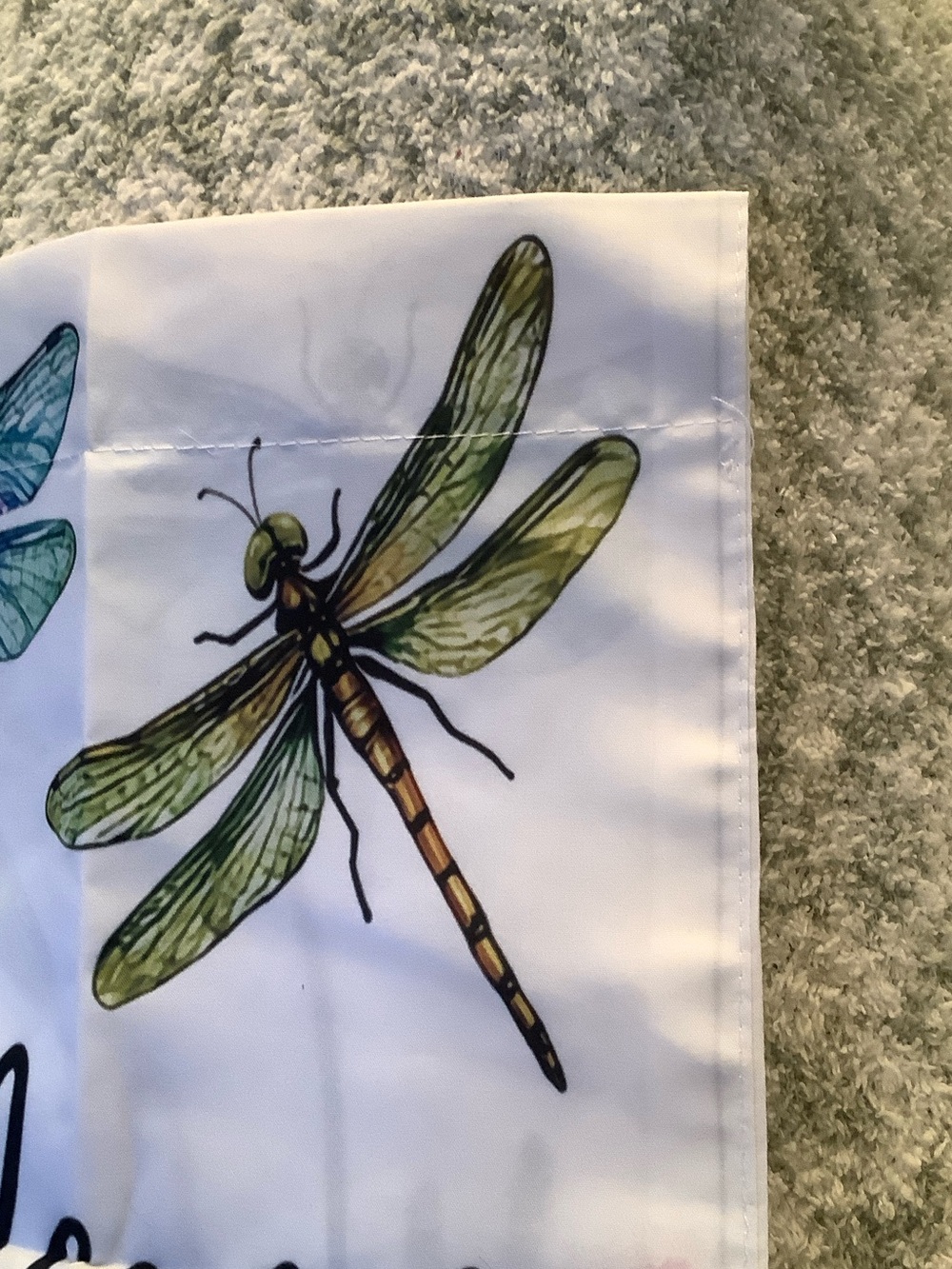 Welcome Dragonfly Floral Small Garden Flag or indoor tapestry decor NWT 11x17” - Picture 4 of 14